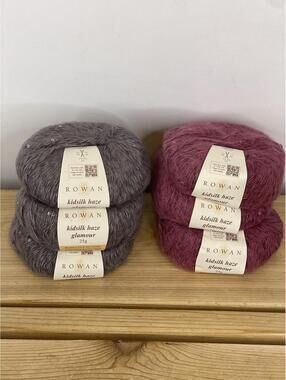 Rowan Kidsilk Haze Glamour Yarn - Lot of 6 Skeins (2 Colors)
